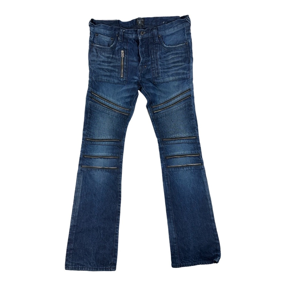 PRPS Demon Button Fly Biker Moto Zippers Mens Jeans Size 33X33 Excellent
